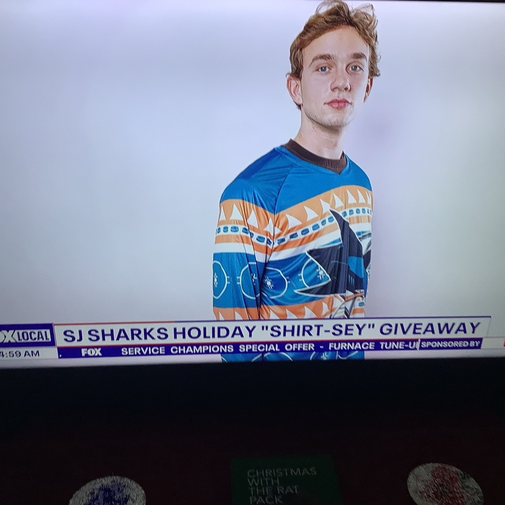 SJ sharks holiday sweater